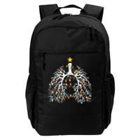 Respiratory Therapist Lung Christmas Light Daily Commute Backpack