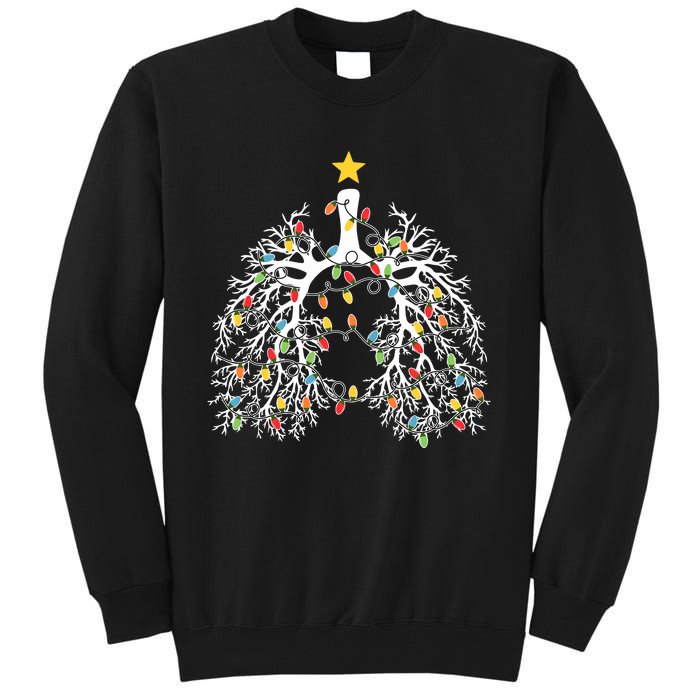 Respiratory Therapist Lung Christmas Light Tall Sweatshirt