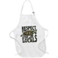 Respect The Locals: Ecofriendly Beach Vibes For Nature Lovers Full-Length Apron With Pockets