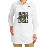 Respect The Locals: Ecofriendly Beach Vibes For Nature Lovers Full-Length Apron With Pockets