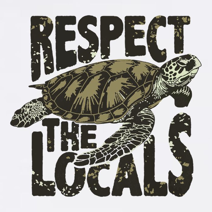 Respect The Locals: Ecofriendly Beach Vibes For Nature Lovers Full-Length Apron With Pockets