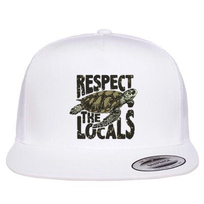Respect The Locals: Ecofriendly Beach Vibes For Nature Lovers Flat Bill Trucker Hat