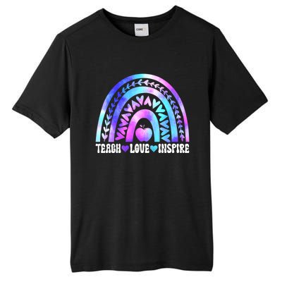 Rainbow Teach Love And Inspire Back To School Teacher Lovers Gift Tall Fusion ChromaSoft Performance T-Shirt