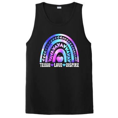 Rainbow Teach Love And Inspire Back To School Teacher Lovers Gift PosiCharge Competitor Tank