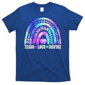 Rainbow Teach Love And Inspire Back To School Teacher Lovers Gift T-Shirt