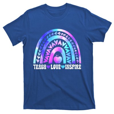 Rainbow Teach Love And Inspire Back To School Teacher Lovers Gift T-Shirt