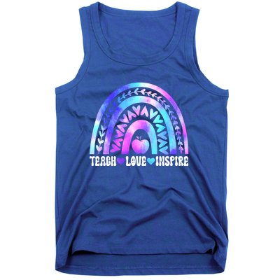 Rainbow Teach Love And Inspire Back To School Teacher Lovers Gift Tank Top