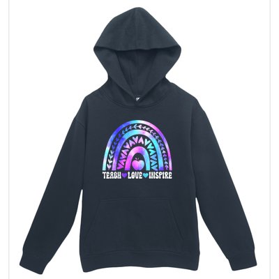 Rainbow Teach Love And Inspire Back To School Teacher Lovers Gift Urban Pullover Hoodie