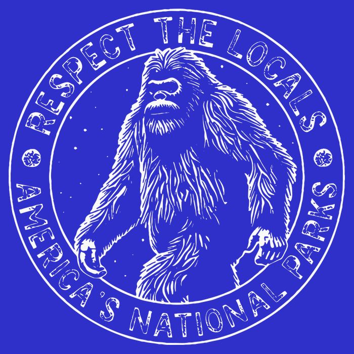 Respect The Locals Bigfoot Sasquatch American National Parks 16 in Basic Backpack