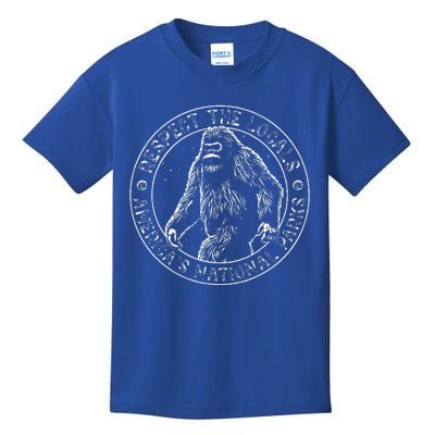 Respect The Locals Bigfoot Sasquatch American National Parks Kids T-Shirt