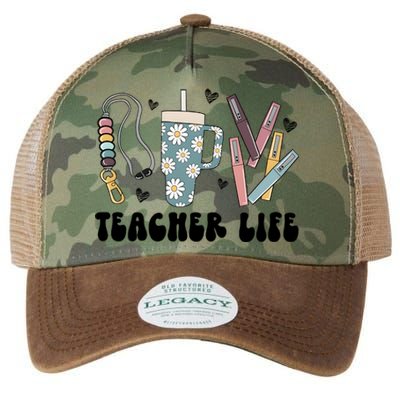 Retro Teacher LifeBoho Teacher Checkered Teacher Legacy Tie Dye Trucker Hat