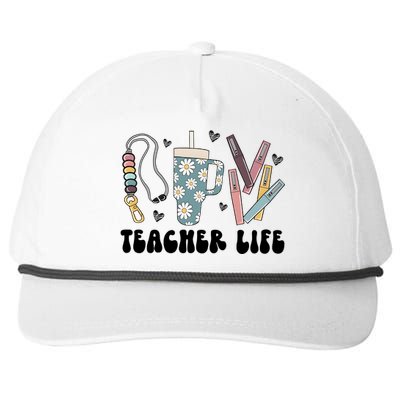 Retro Teacher LifeBoho Teacher Checkered Teacher Snapback Five-Panel Rope Hat