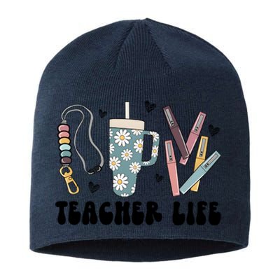 Retro Teacher LifeBoho Teacher Checkered Teacher Sustainable Beanie