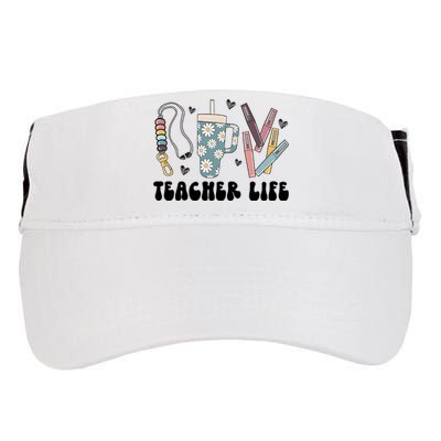 Retro Teacher LifeBoho Teacher Checkered Teacher Adult Drive Performance Visor