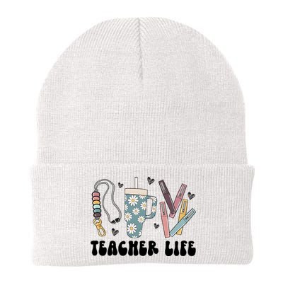 Retro Teacher LifeBoho Teacher Checkered Teacher Knit Cap Winter Beanie