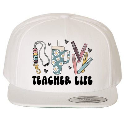 Retro Teacher LifeBoho Teacher Checkered Teacher Wool Snapback Cap