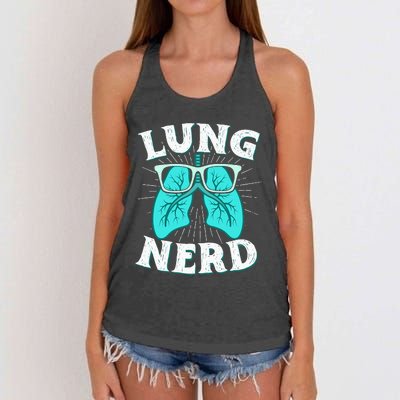 Respiratory Therapist Lung Nerd RRT CRT RT Pulmonologist Women's Knotted Racerback Tank