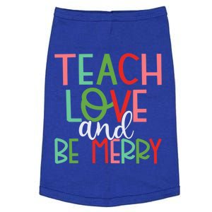 Retro Teach Love And Be One Merry Teacher Christmas Great Gift Doggie Tank