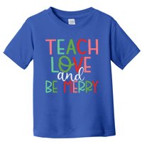 Retro Teach Love And Be One Merry Teacher Christmas Great Gift Toddler T-Shirt