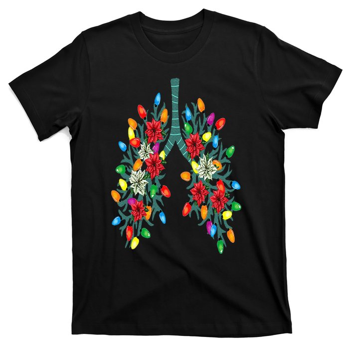 Respiratory Therapy Lung Christmas Light Therapist Funny RN T-Shirt