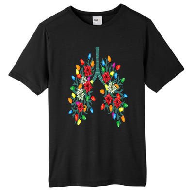 Respiratory Therapy Lung Christmas Light Therapist Funny RN Tall Fusion ChromaSoft Performance T-Shirt