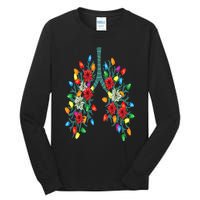 Respiratory Therapy Lung Christmas Light Therapist Funny RN Tall Long Sleeve T-Shirt