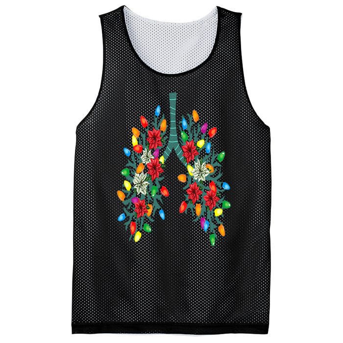 Respiratory Therapy Lung Christmas Light Therapist Funny RN Mesh Reversible Basketball Jersey Tank