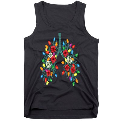 Respiratory Therapy Lung Christmas Light Therapist Funny RN Tank Top