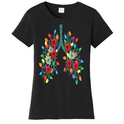 Respiratory Therapy Lung Christmas Light Therapist Funny RN Women's T-Shirt