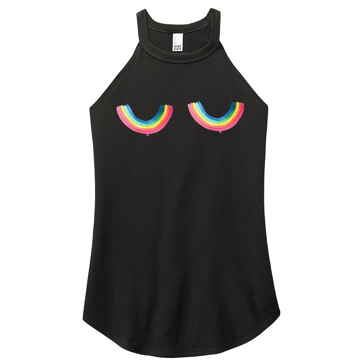 Rainbow Titt.Ies Lgbt Queer Women's Perfect Tri Rocker Tank