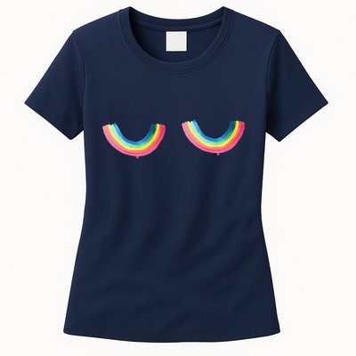Rainbow Titt.Ies Lgbt Queer Womens T-Shirt
