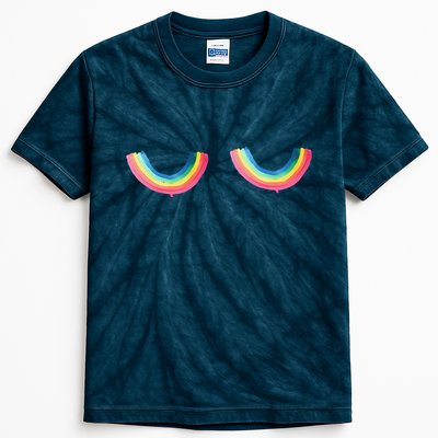Rainbow Titt.Ies Lgbt Queer Kids Tie-Dye T-Shirt