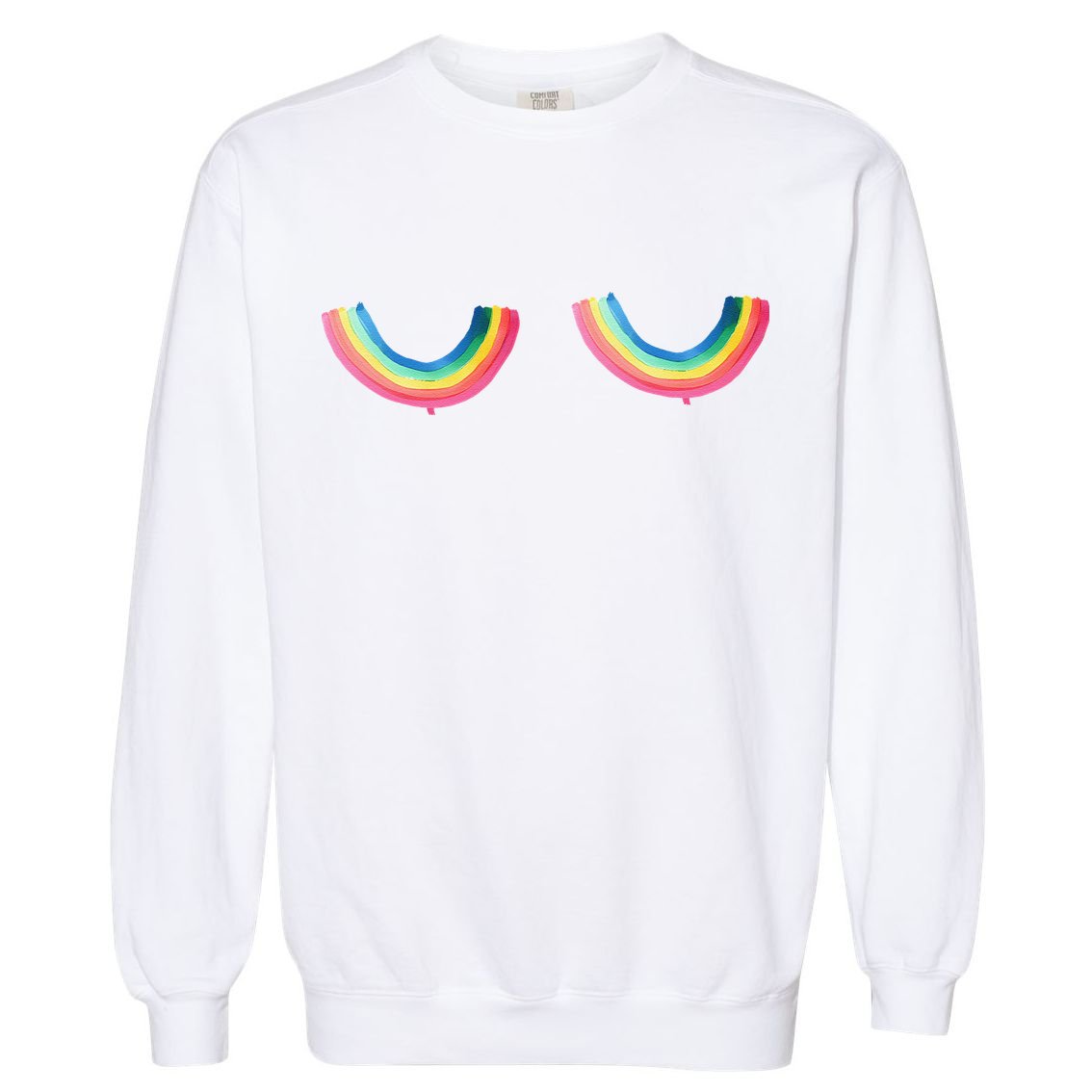 Rainbow Titt.Ies Lgbt Queer Garment-Dyed Sweatshirt