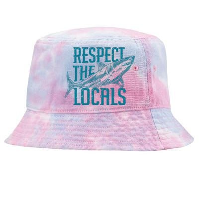 Respect The Locals Shark Gifts Tie-Dyed Bucket Hat