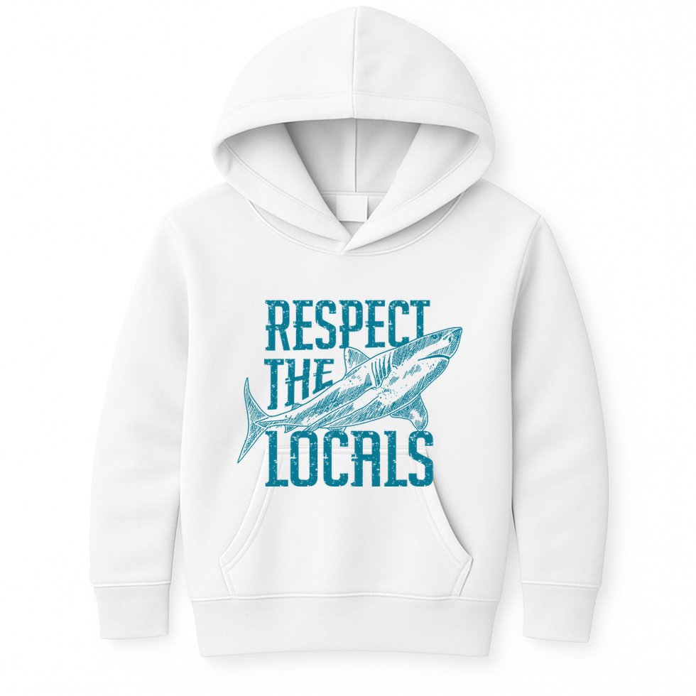 Respect The Locals Shark Gifts Kids Hoodie