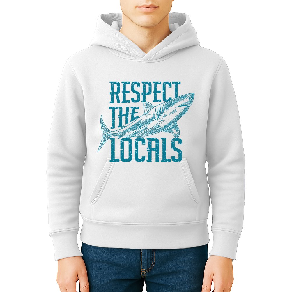 Respect The Locals Shark Gifts Kids Hoodie