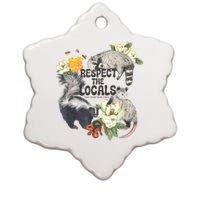 Respect The Locals Opossum Possum Skunk Raccoon Bees Honey Ceramic Star Ornament