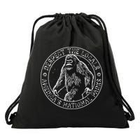 Respect The Locals Bigfoot Sasquatch American National Parks Drawstring Bag