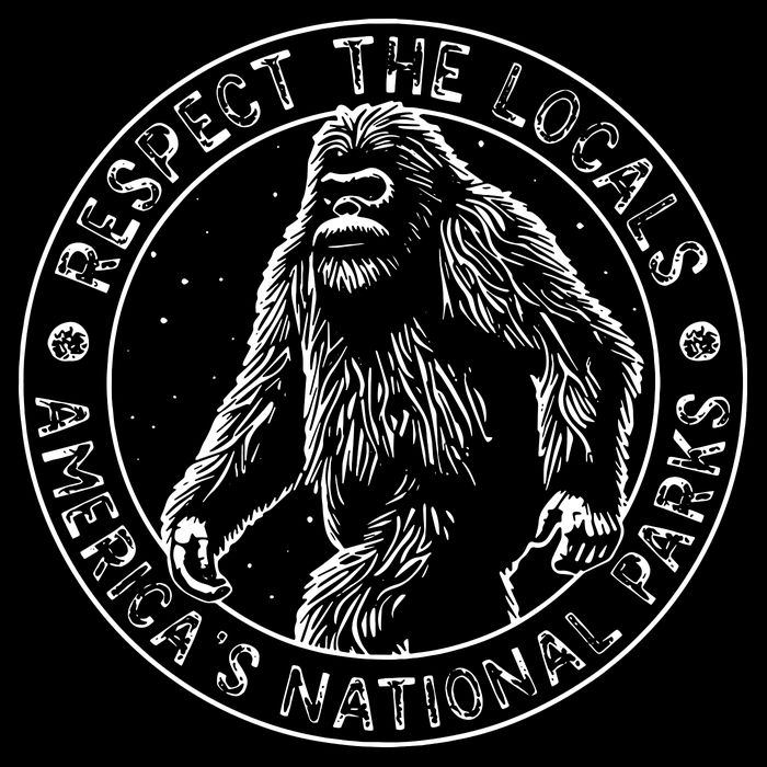 Respect The Locals Bigfoot Sasquatch American National Parks Drawstring Bag