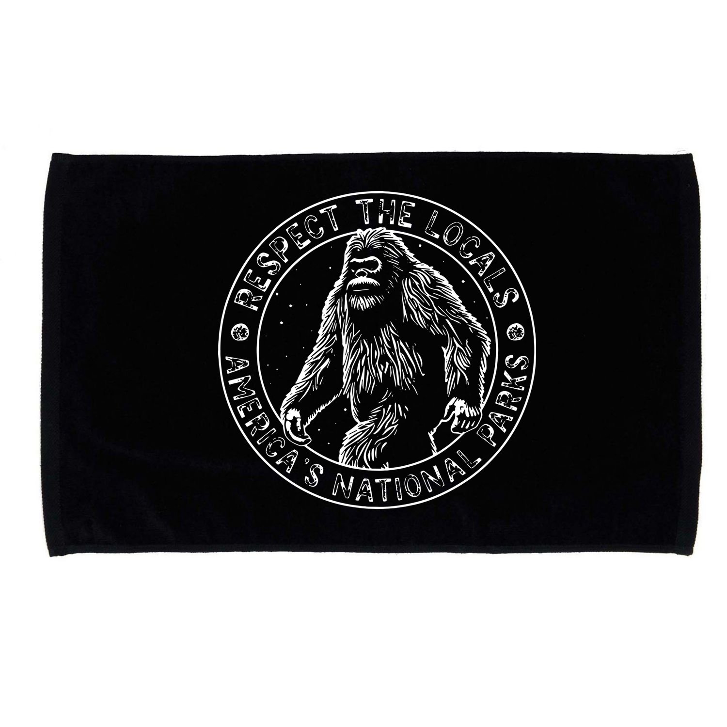 Respect The Locals Bigfoot Sasquatch American National Parks Microfiber Hand Towel