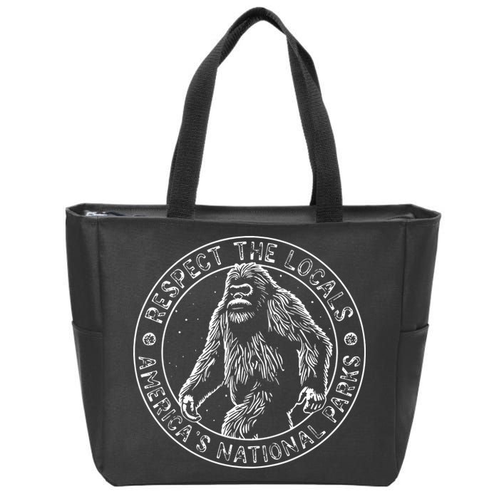 Respect The Locals Bigfoot Sasquatch American National Parks Zip Tote Bag