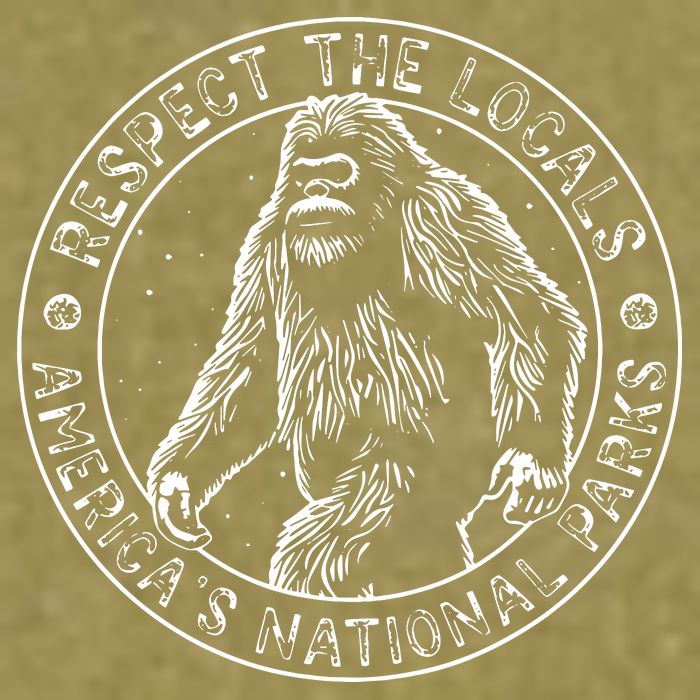 Respect The Locals Bigfoot Sasquatch American National Parks Garment-Dyed Women's Muscle Tee