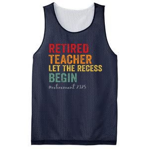 Retired Teacher Let The Recess Begin Retirement 2025 Mesh Reversible Basketball Jersey Tank