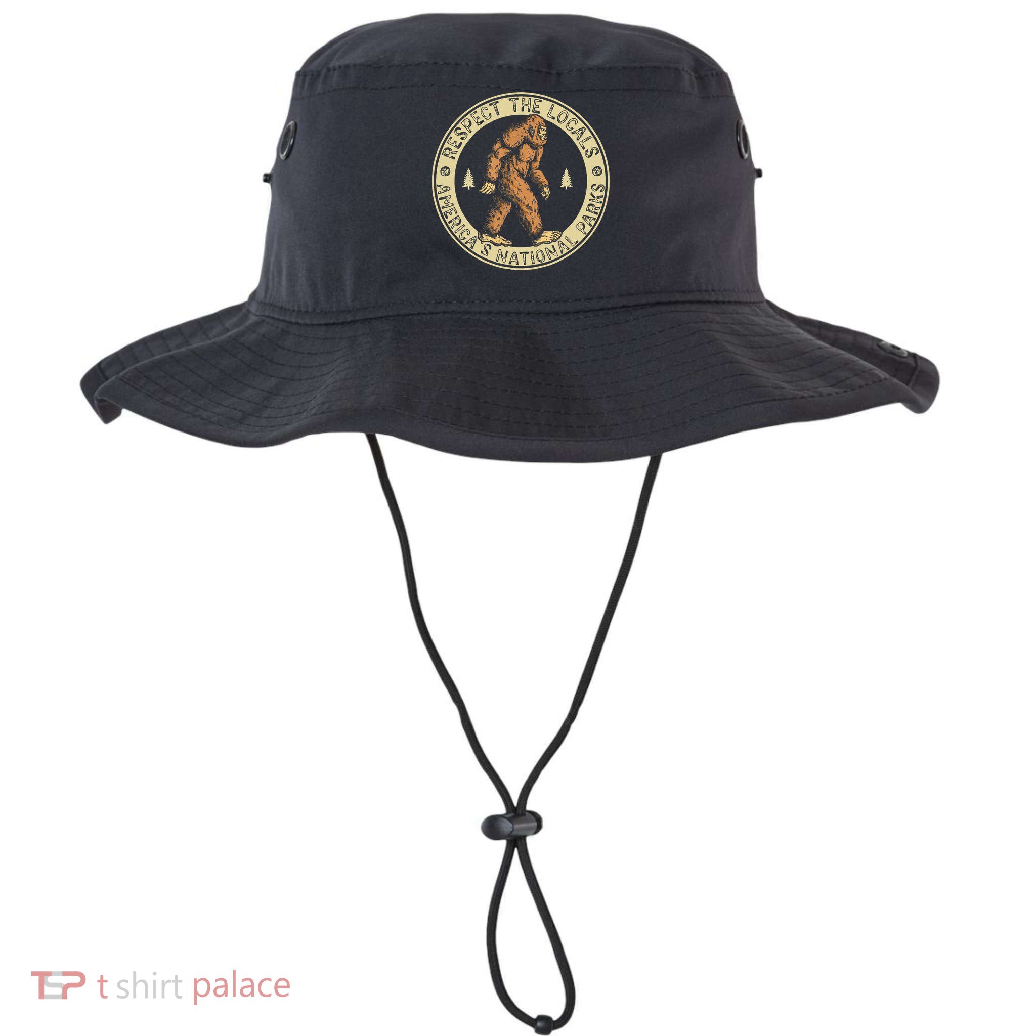 Respect The Locals Bigfoot Sasquatch American National Parks Bucket Hat