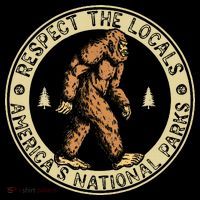 Respect The Locals Bigfoot Sasquatch American National Parks Drawstring Bag