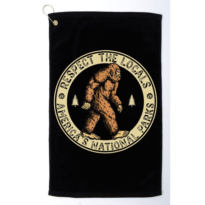 Respect The Locals Bigfoot Sasquatch American National Parks Golf Towel