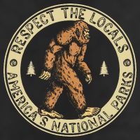 Respect The Locals Bigfoot Sasquatch American National Parks Golf Towel