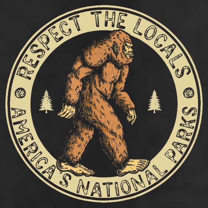 Respect The Locals Bigfoot Sasquatch American National Parks Golf Towel