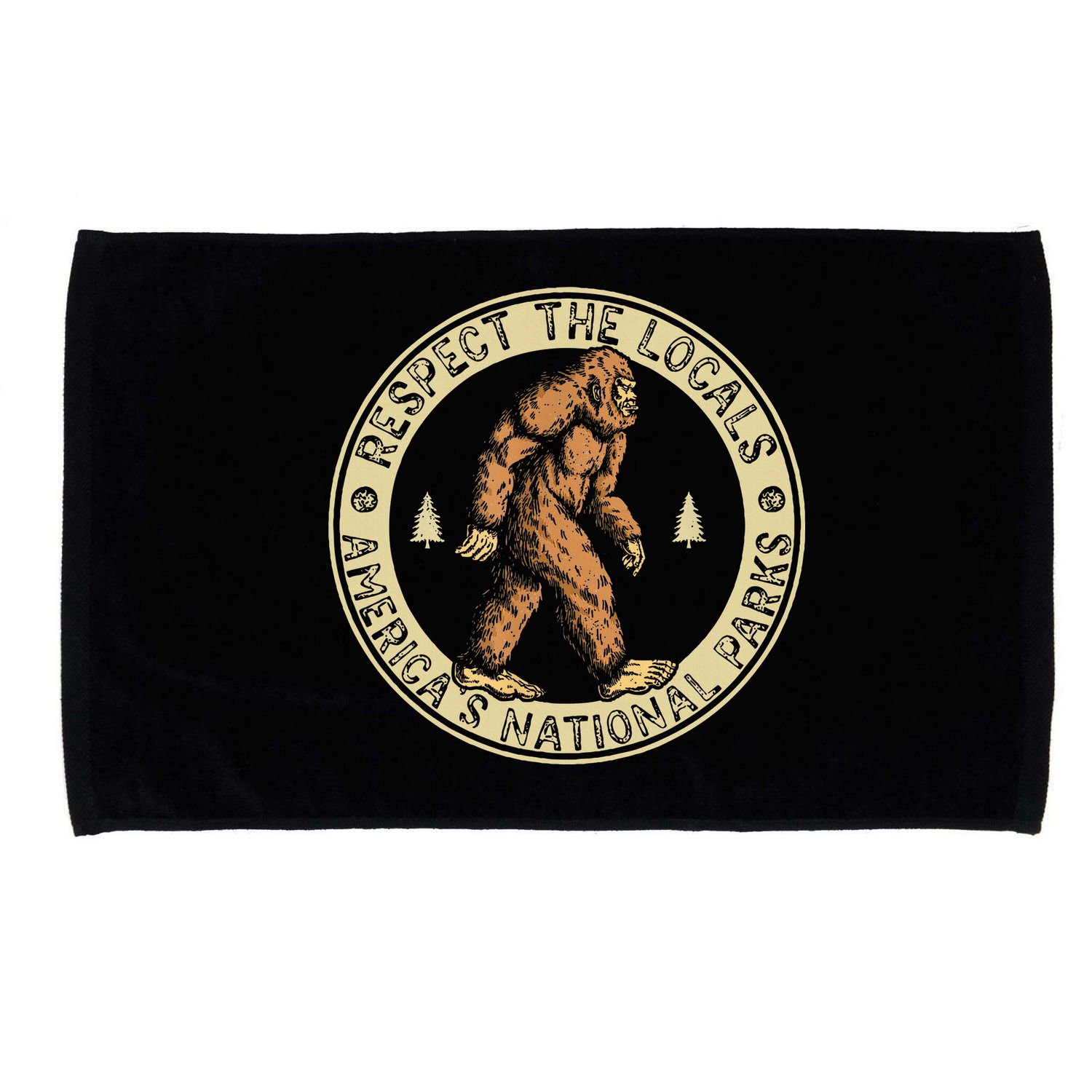 Respect The Locals Bigfoot Sasquatch American National Parks Microfiber Hand Towel