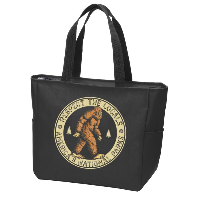 Respect The Locals Bigfoot Sasquatch American National Parks Zip Tote Bag